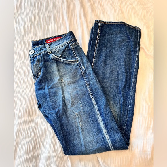 Miss Sixty Denim - Miss Sixty Low Waist Denim Jeans Flare Dark Blue EUC